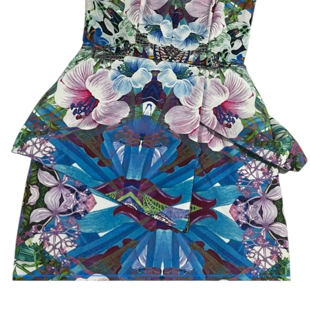 Anthropologie‎ Finders Keeper Vivace Floral peplum Strapless Dress. Cocktail 2